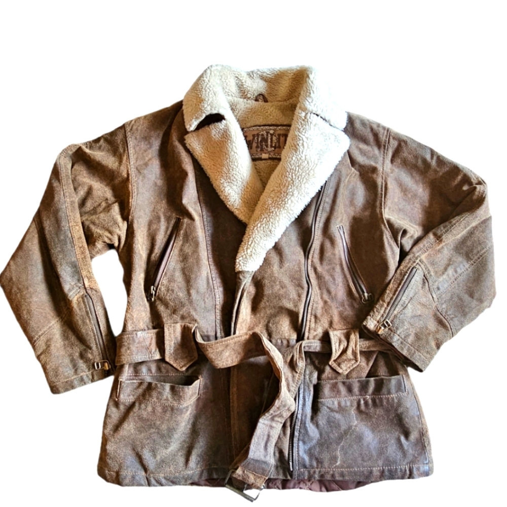 Winlit vintage leather worm jacket, size S (will be good for M too)